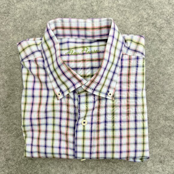 Alan Flusser Men's Luxury Button Down Shirt Old Money 100% Cotton Multicolor, L - Picture 10 of 11